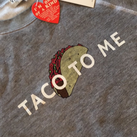 WILDFOX Taco To Me Pullover Sweatshirt Gray NWT - Picture 4 of 6